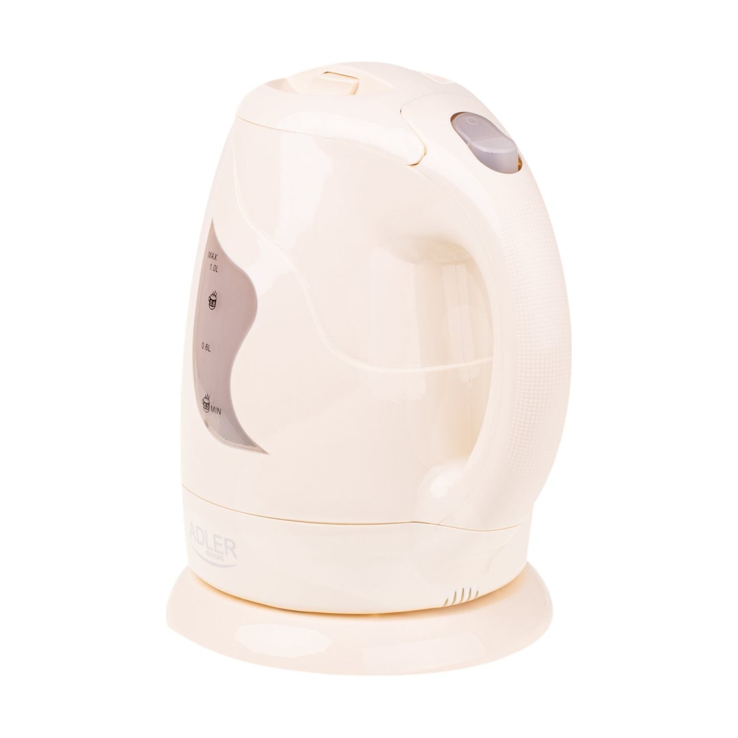 Adler | Kettle | AD 08 b | Standard | 850 W | 1 L | Plastic | 360° rotational base | Beige