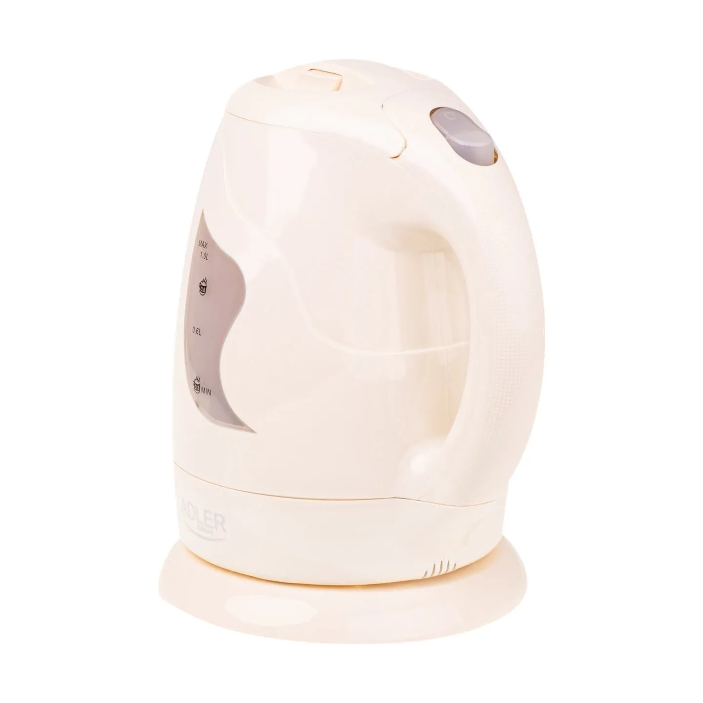 Adler | Kettle | AD 08 b | Standard | 850 W | 1 L | Plastic | 360° rotational base | Beige