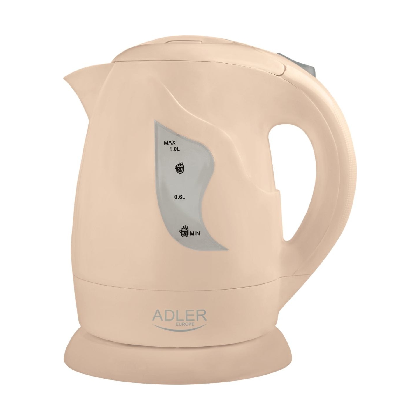 Adler | Kettle | AD 08 b | Standard | 850 W | 1 L | Plastic | 360° rotational base | Beige