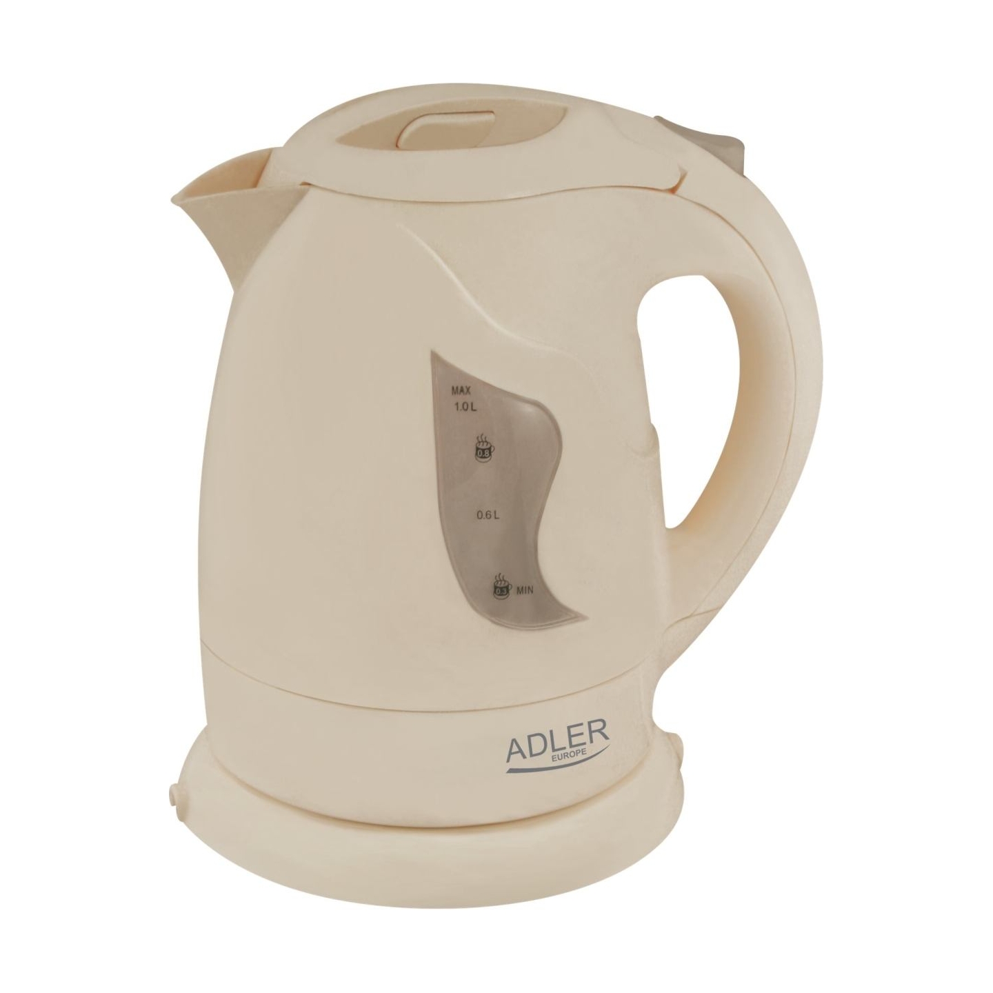 Adler | Kettle | AD 08 b | Standard | 850 W | 1 L | Plastic | 360° rotational base | Beige
