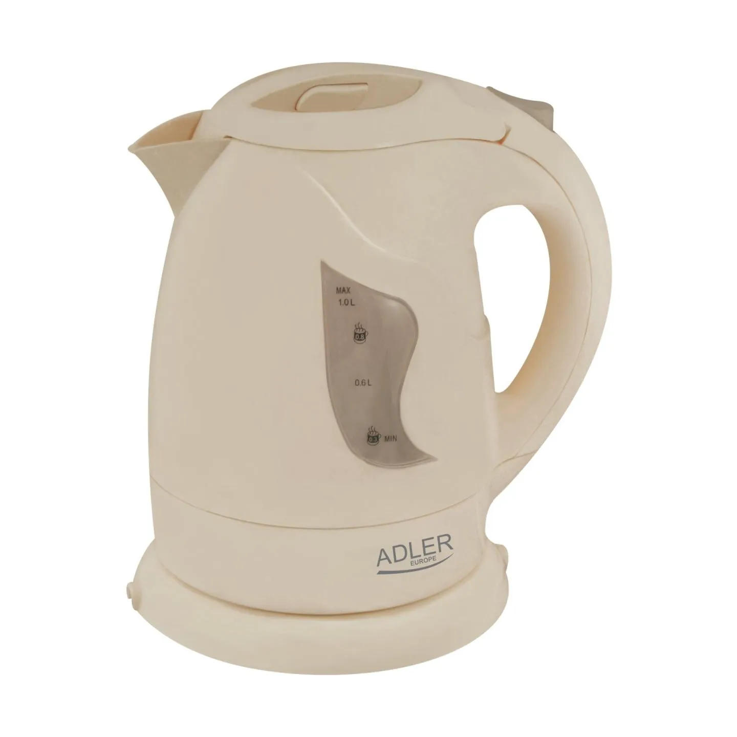 Adler | Kettle | AD 08 b | Standard | 850 W | 1 L | Plastic | 360° rotational base | Beige