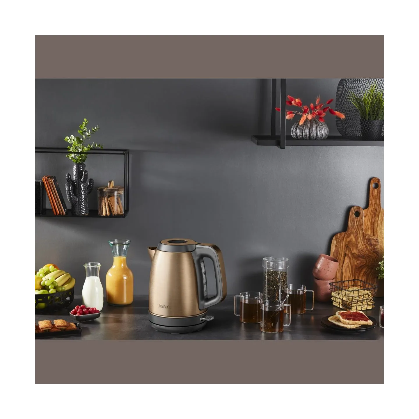 Tefal Coppertinto Kettle | KI280G10 | Electric | 2400 W | 1.7 L | Stainless steel | 360° rotational base | Copper/Black