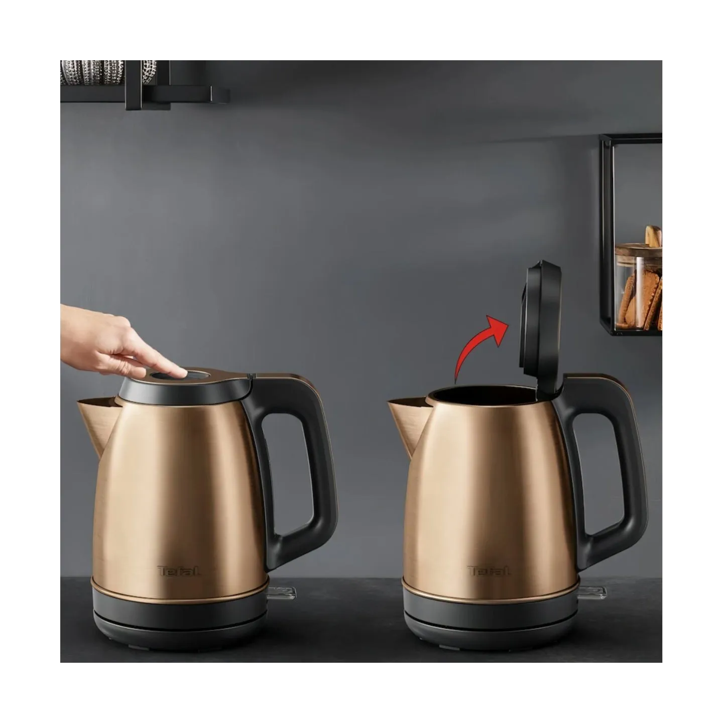 Tefal Coppertinto Kettle | KI280G10 | Electric | 2400 W | 1.7 L | Stainless steel | 360° rotational base | Copper/Black