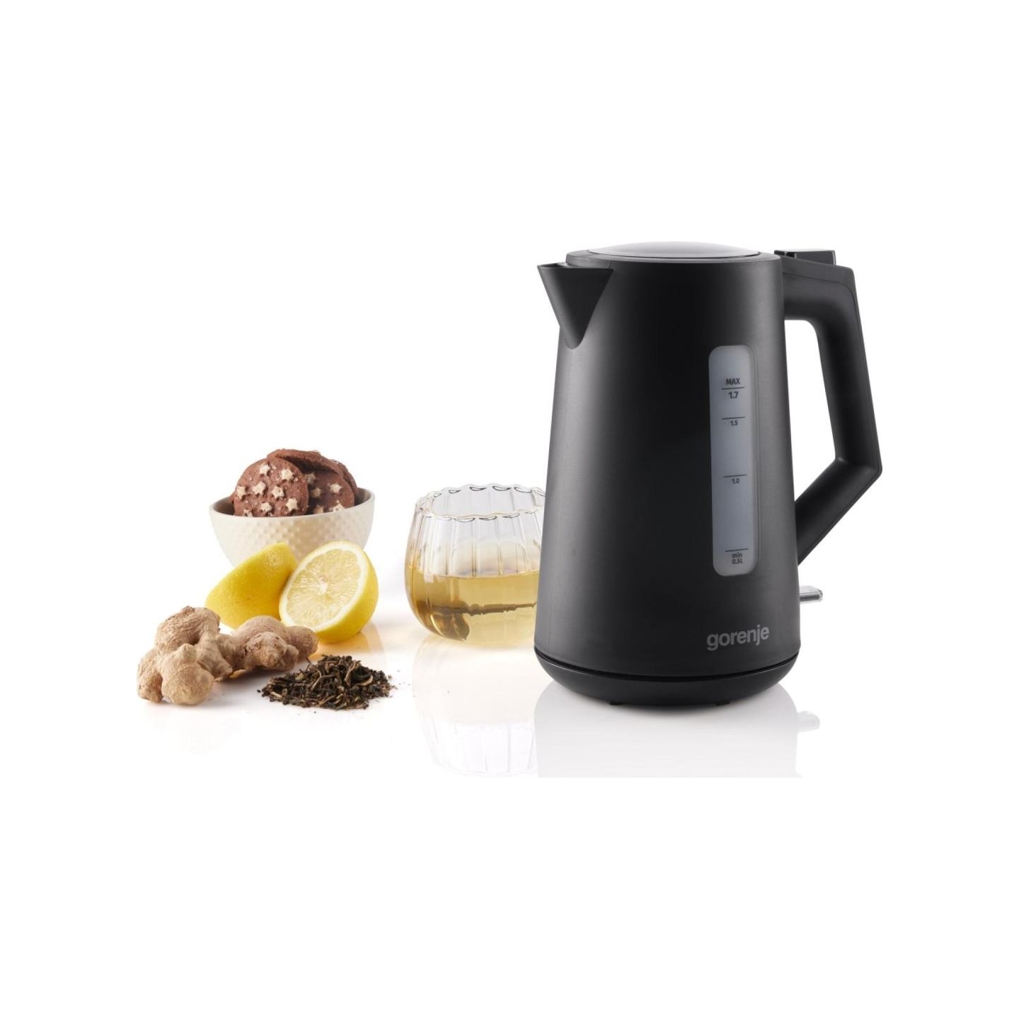 Gorenje K17OPB | Kettle | Electric | 2200 W | 1.7 L | Plastic | 360° rotational base | Black
