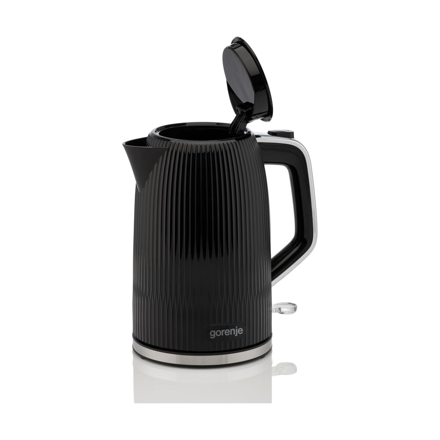 Gorenje K17DPB | Kettle | Electric | 1.7 L | 2200 W | Plastic/Stainless steel | 360° rotational base | Black