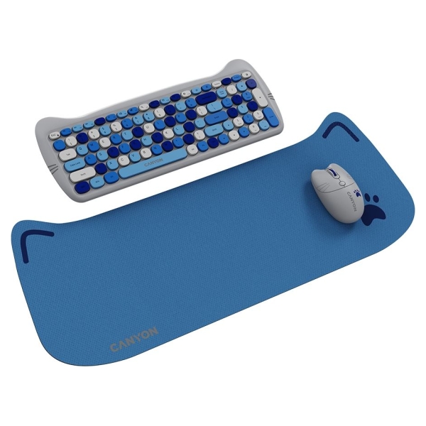 Canyon HSET-W6 EN Keyboard+Mouse Kitty Edition AAA+АА Wireless Blue