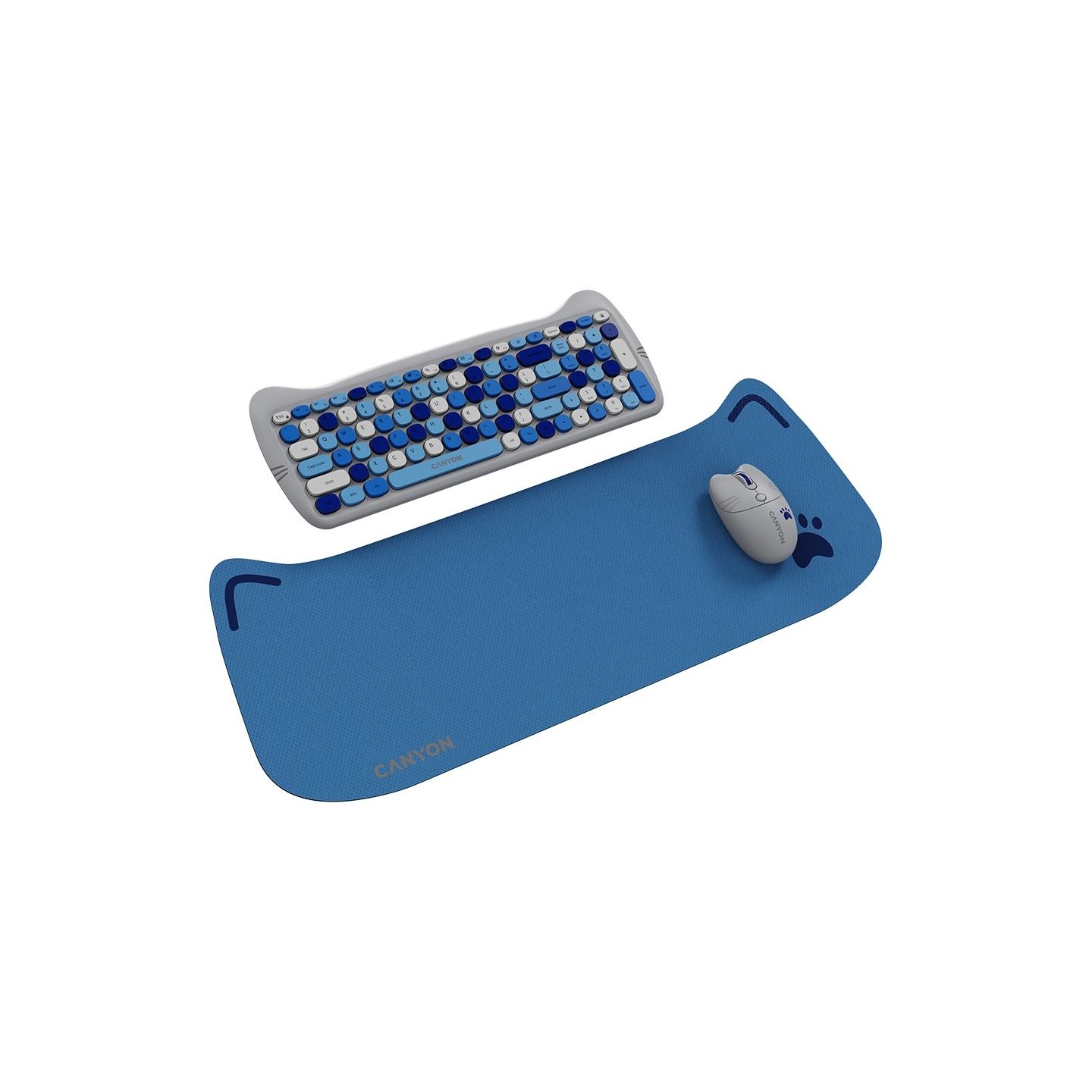 Canyon HSET-W6 EN Keyboard+Mouse Kitty Edition AAA+АА Wireless Blue