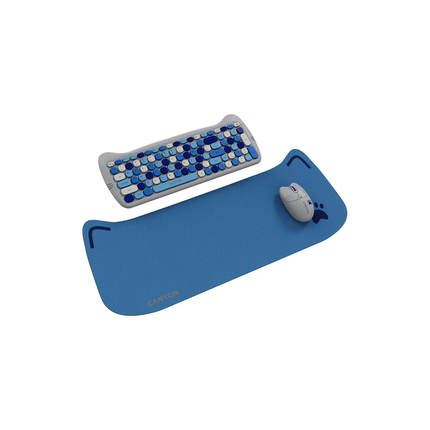 Canyon HSET-W6 EN Keyboard+Mouse Kitty Edition AAA+АА Wireless Blue
