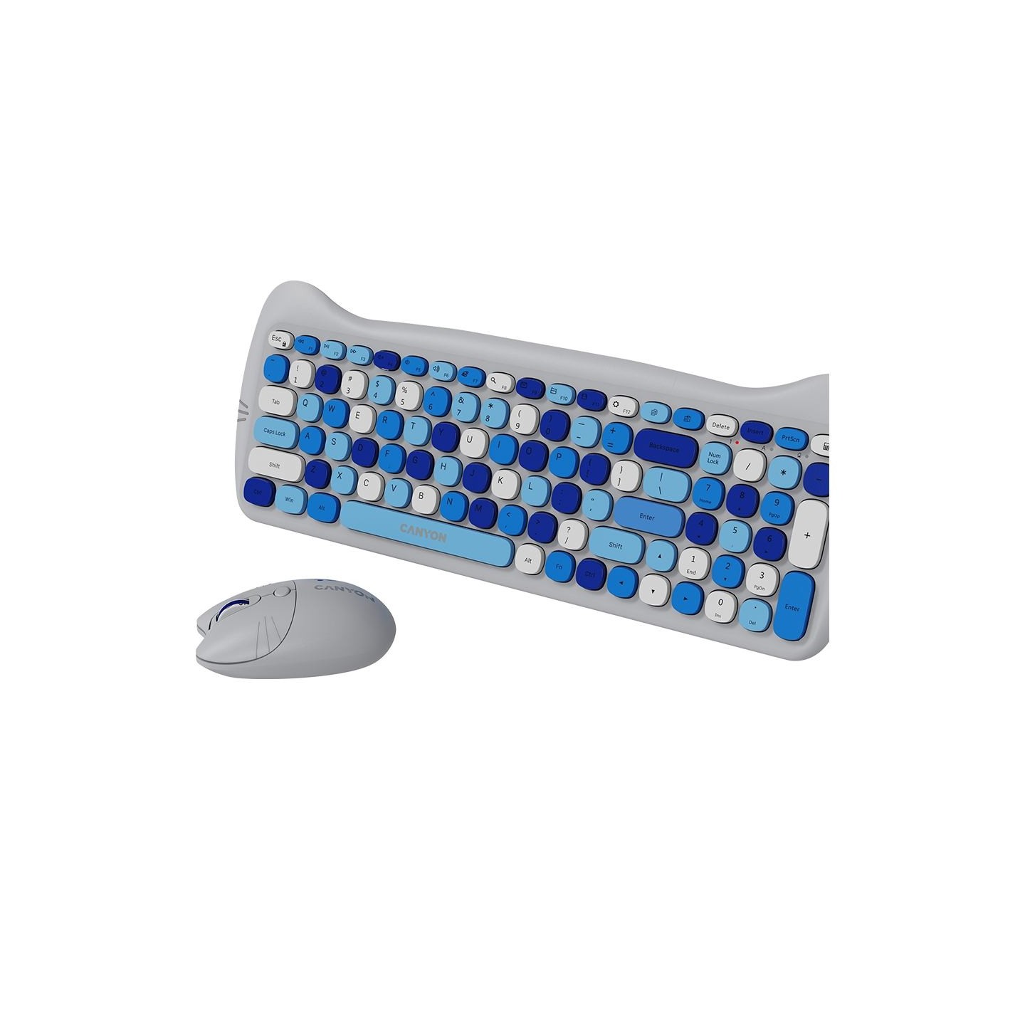 Canyon HSET-W6 EN Keyboard+Mouse Kitty Edition AAA+АА Wireless Blue