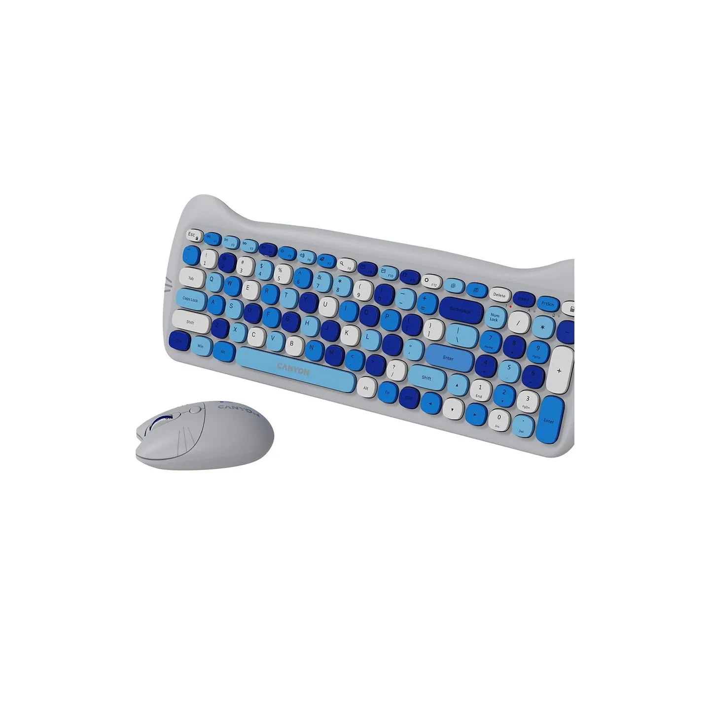 Canyon HSET-W6 EN Keyboard+Mouse Kitty Edition AAA+АА Wireless Blue