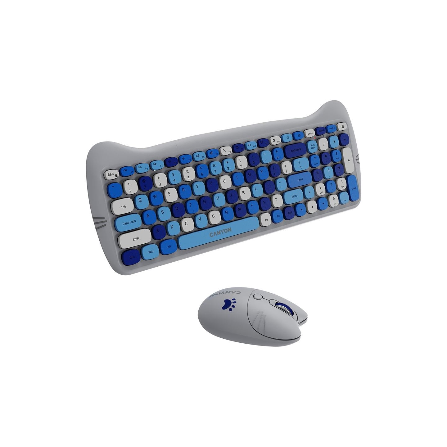 Canyon HSET-W6 EN Keyboard+Mouse Kitty Edition AAA+АА Wireless Blue