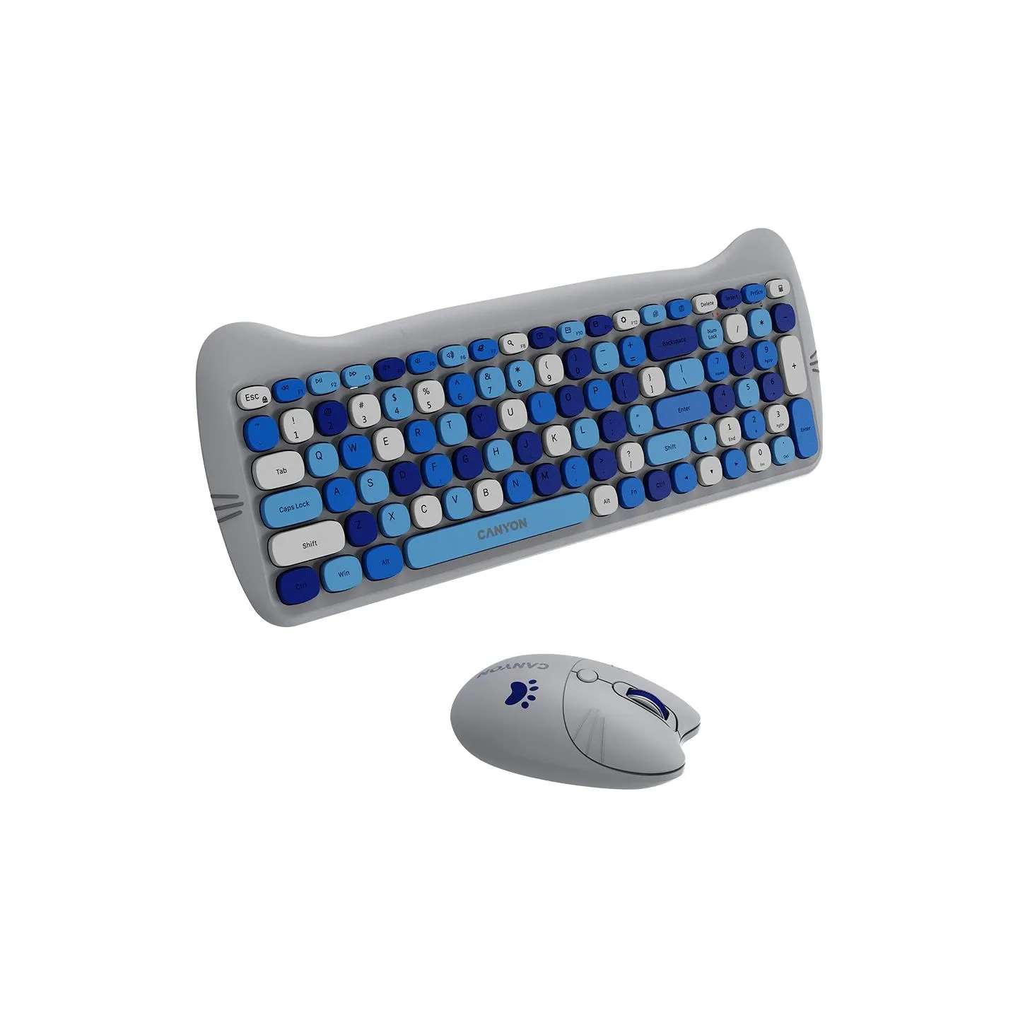 Canyon HSET-W6 EN Keyboard+Mouse Kitty Edition AAA+АА Wireless Blue