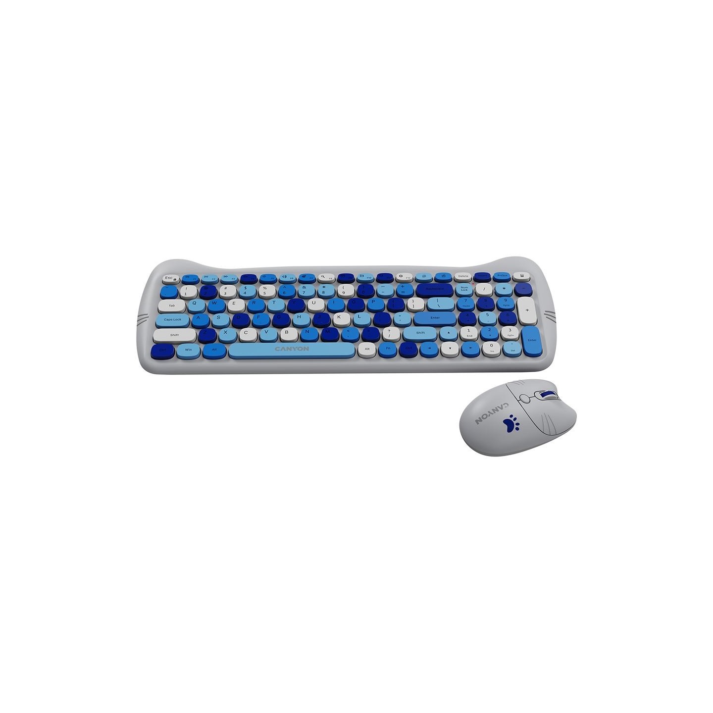 Canyon HSET-W6 EN Keyboard+Mouse Kitty Edition AAA+АА Wireless Blue