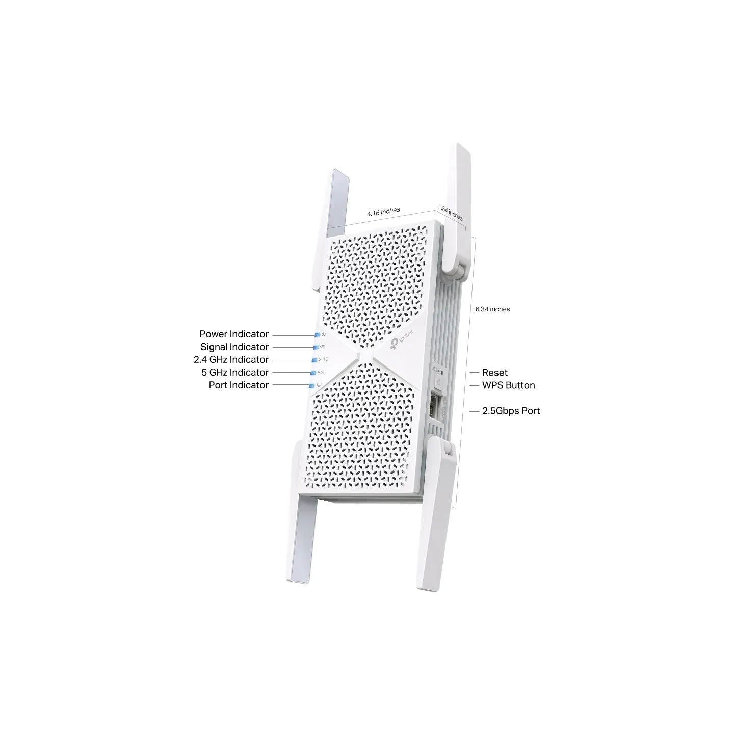 Tp-Link BE6500 Dual-Band Wi-Fi 7 Range Extender | RE405BE | 2.4 GHz, 5 GHz | 802.11ax | 688/5764 Mbit/s | Ethernet LAN (RJ-45) p
