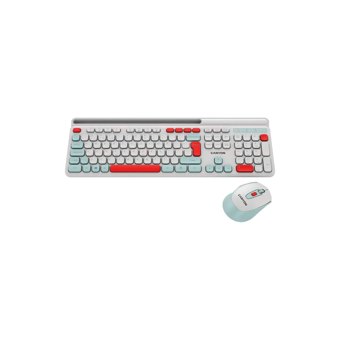 Canyon HSET-W5 EN Keyboard+Mouse AAA+AA Wireless White