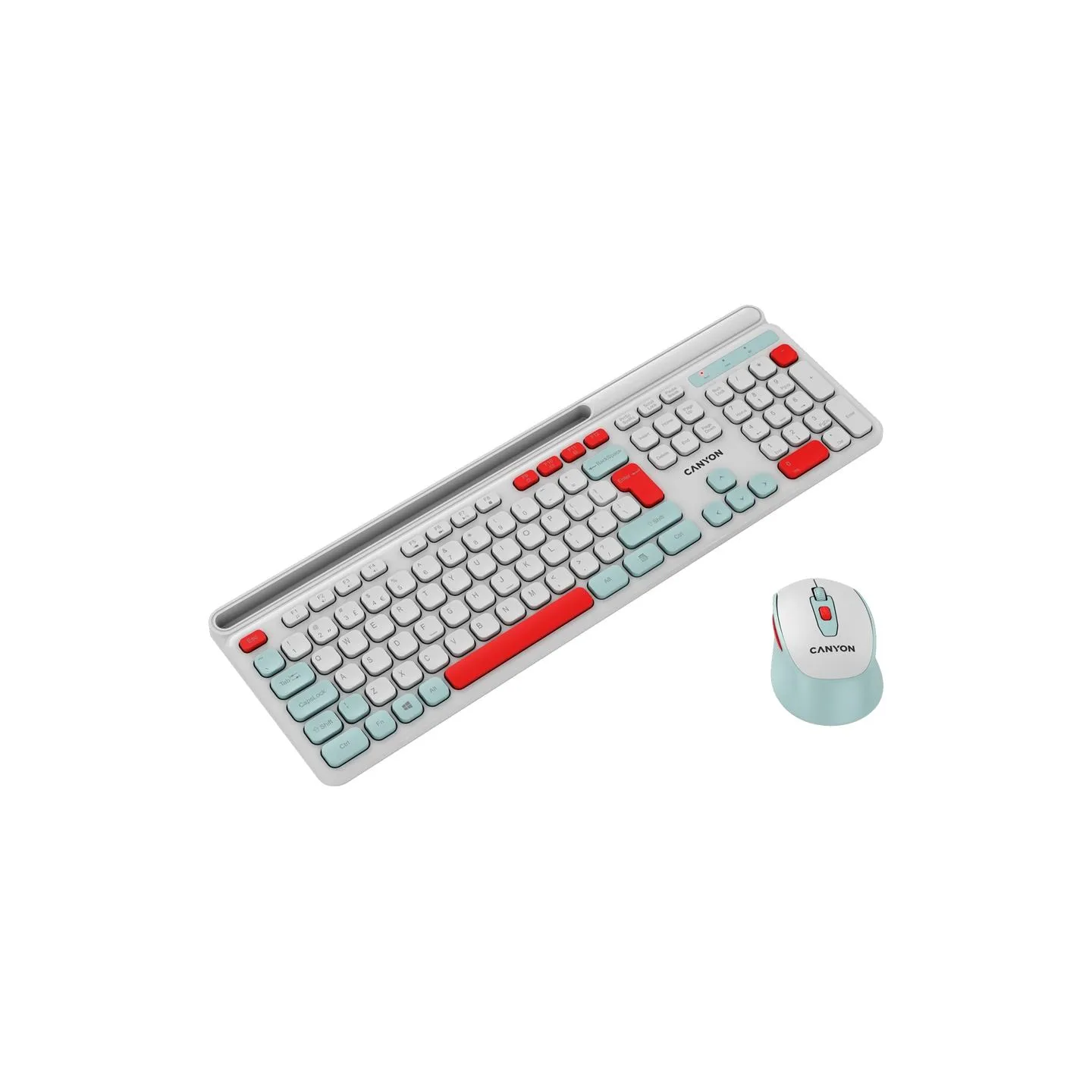 Canyon HSET-W5 EN Keyboard+Mouse AAA+AA Wireless White