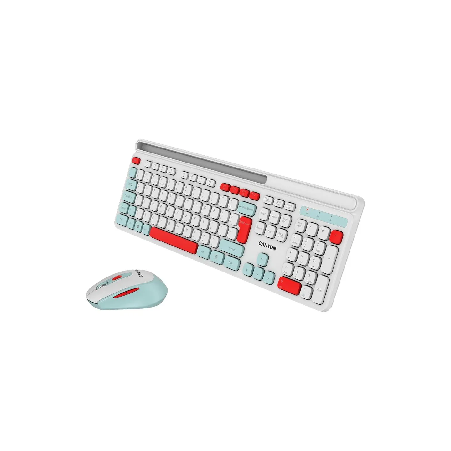 Canyon HSET-W5 EN Keyboard+Mouse AAA+AA Wireless White