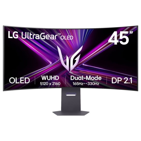LG | 45GX950A-B | 45 " | OLED | 21:9 | 165 Hz | 0.03 ms | 5120 x 2160 pixels | 275 cd/m² | HDMI ports quantity 2 | Black