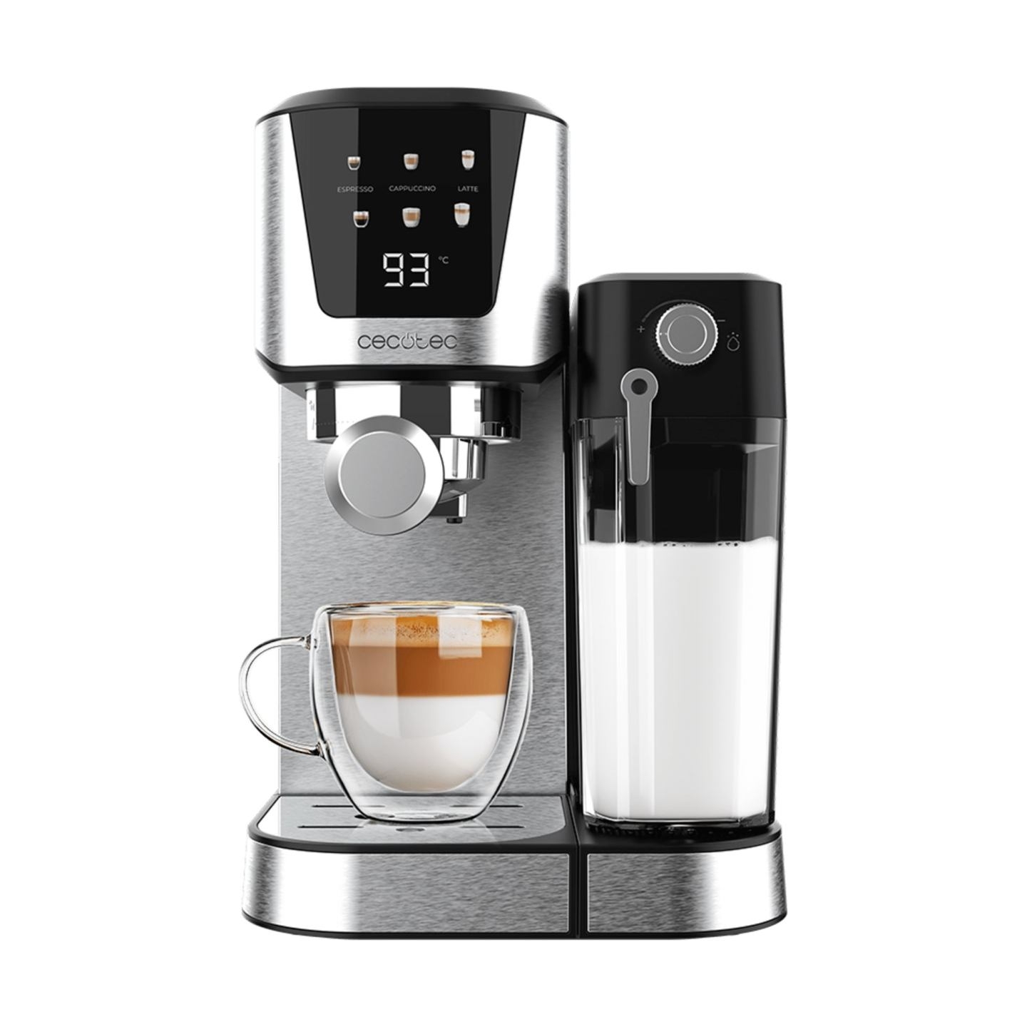 Cecotec Coffee Maker | Power Espresso 20 Cream | Pump pressure 20 bar | Built-in milk frother | Semi-automatic | 1350 W