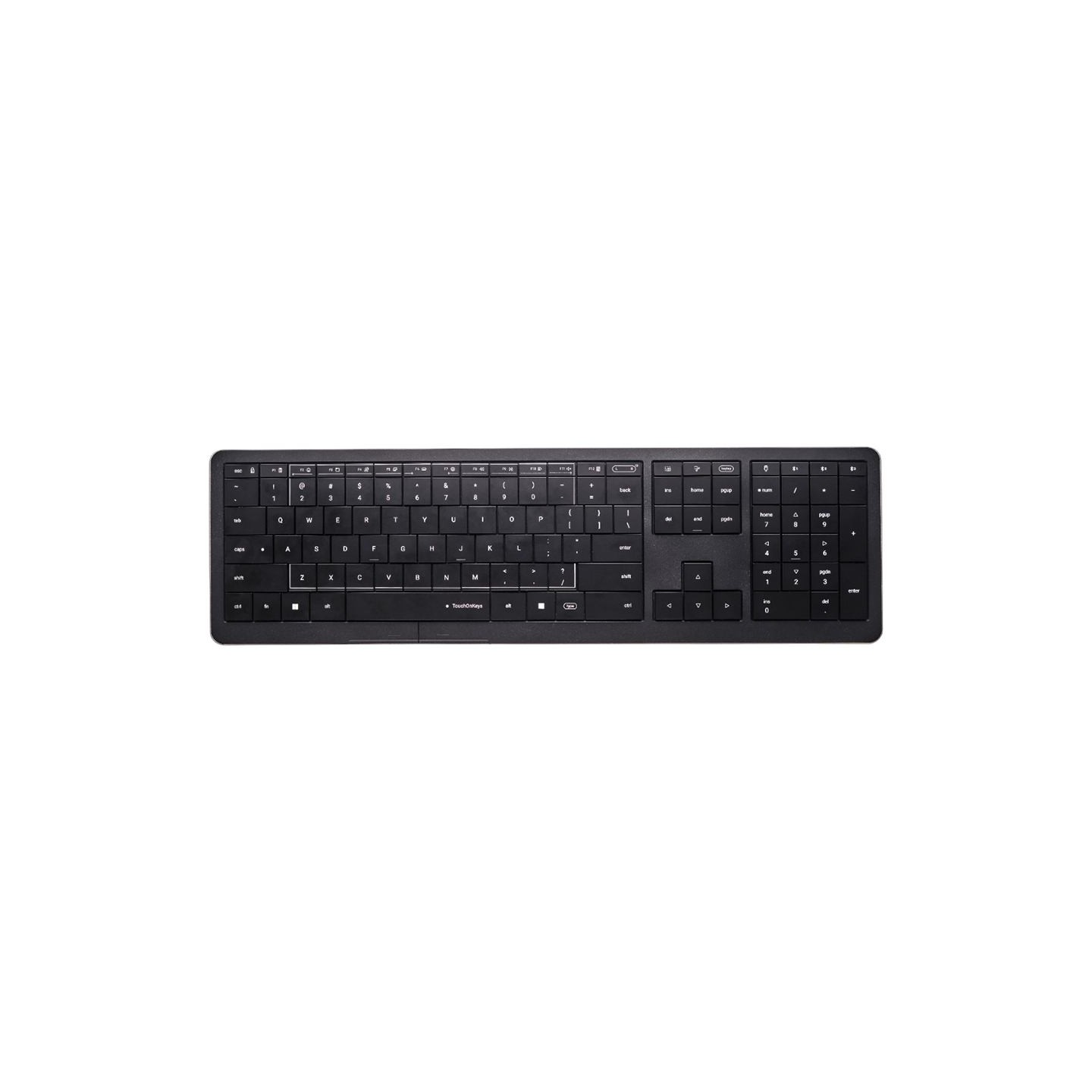 Clevetura CLVX 1 Touch-On-Keys AI Wireless Keyboard, ANSI US Windows Layout, Scissor Switches, Aluminum Chassis, Interactive RGB