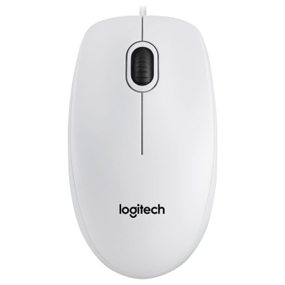 Logitech B100 Corded Mouse - WHITE - USB - B2B