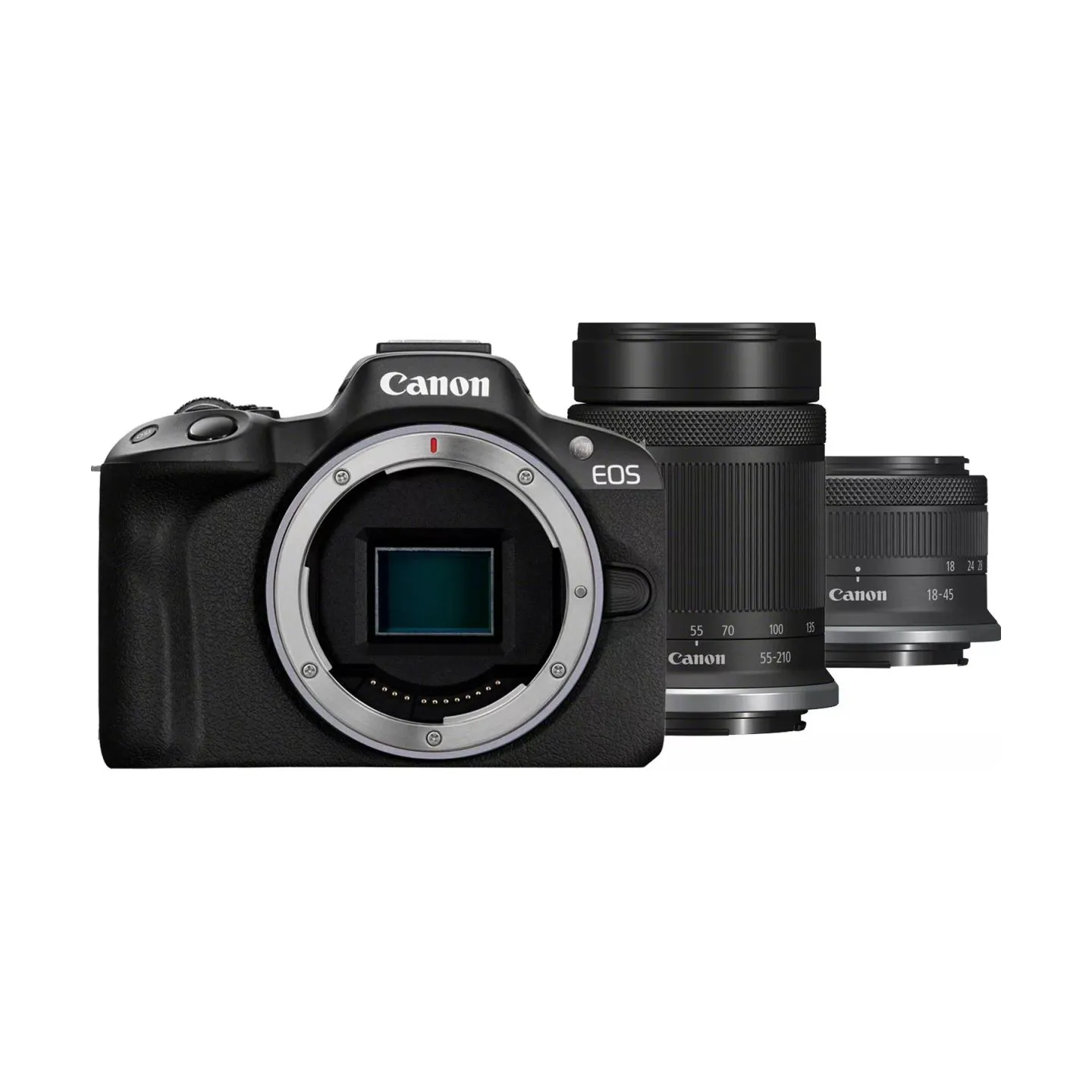 Canon | EOS R50 + RF-S 18-45mm F4.5-6.3 IS STM + RF-S 55-210mm F5-7.1 IS STM (SIP) | Megapixel 24.2 MP | Image stabilizer | ISO 