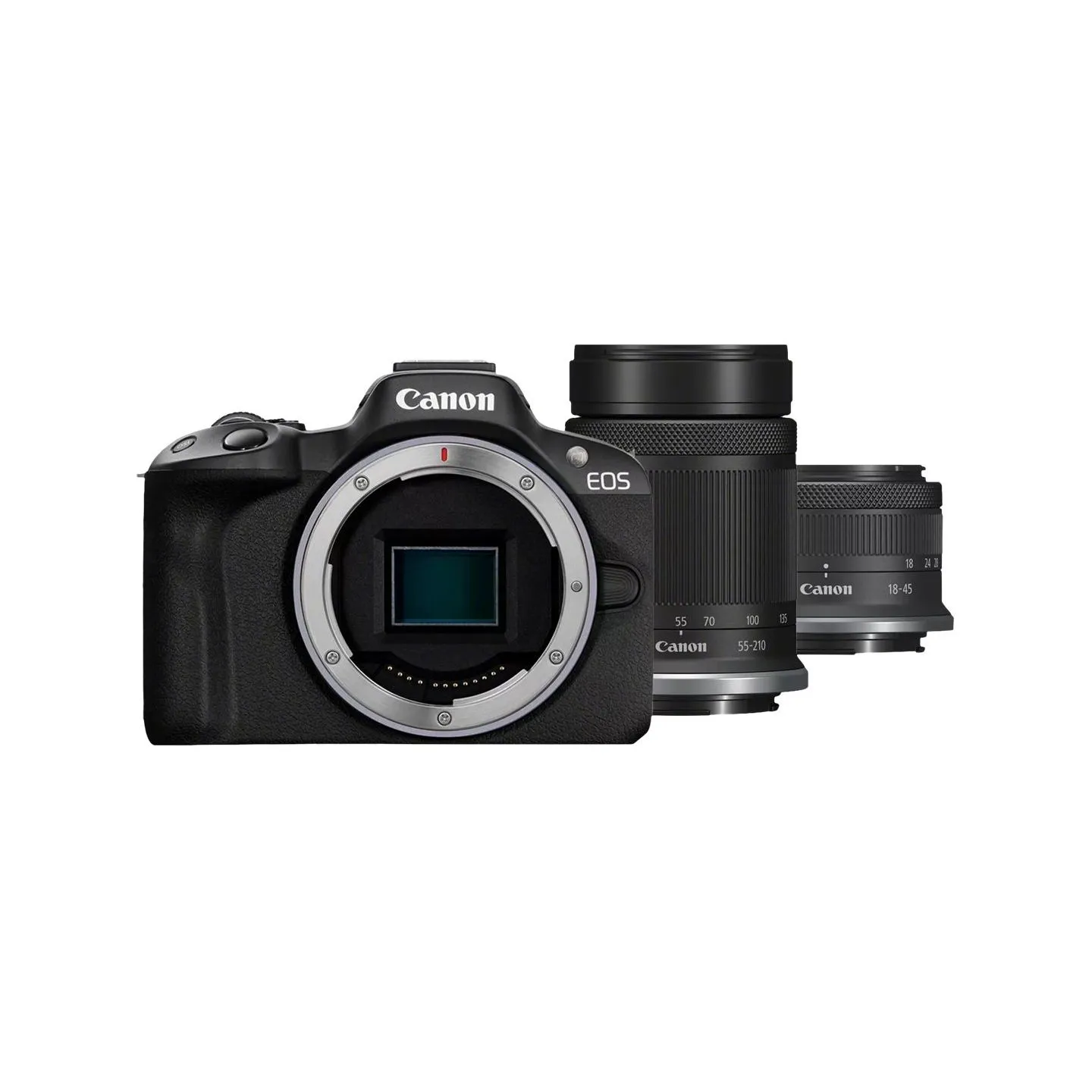 Canon | EOS R50 + RF-S 18-45mm F4.5-6.3 IS STM + RF-S 55-210mm F5-7.1 IS STM (SIP) | Megapixel 24.2 MP | Image stabilizer | ISO 