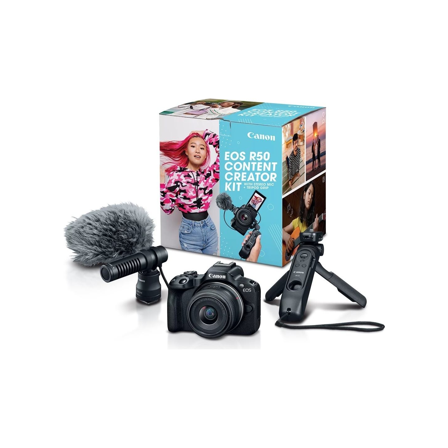 Canon EOS | R50 V Mirrorless Camera Content Creator Kit | Megapixel 24.2 MP | Image stabilizer | ISO sensitivity (max) 32000 | W