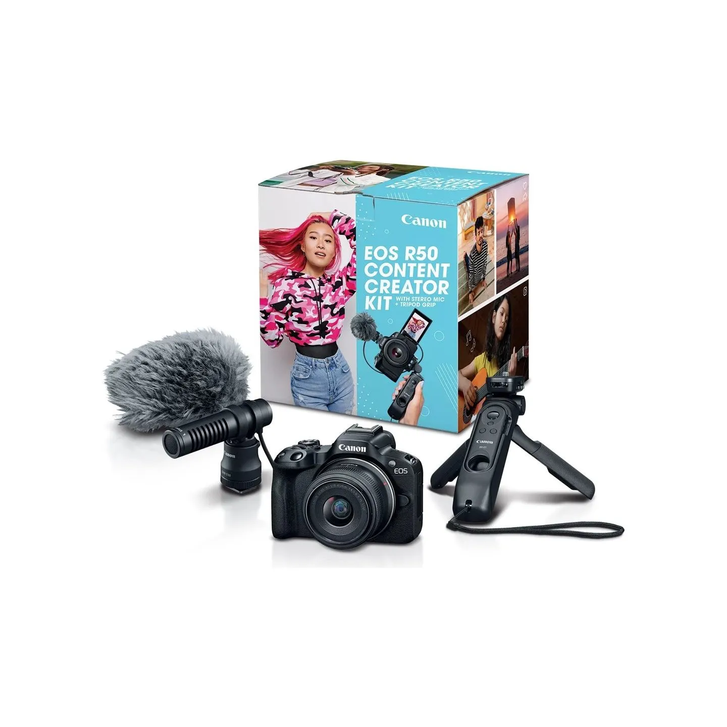 Canon EOS | R50 V Mirrorless Camera Content Creator Kit | Megapixel 24.2 MP | Image stabilizer | ISO sensitivity (max) 32000 | W