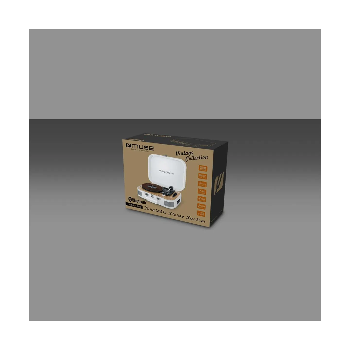 Muse | Turntable Stereo System | MT-201WW | Turntable Stereo System | USB port | AUX in