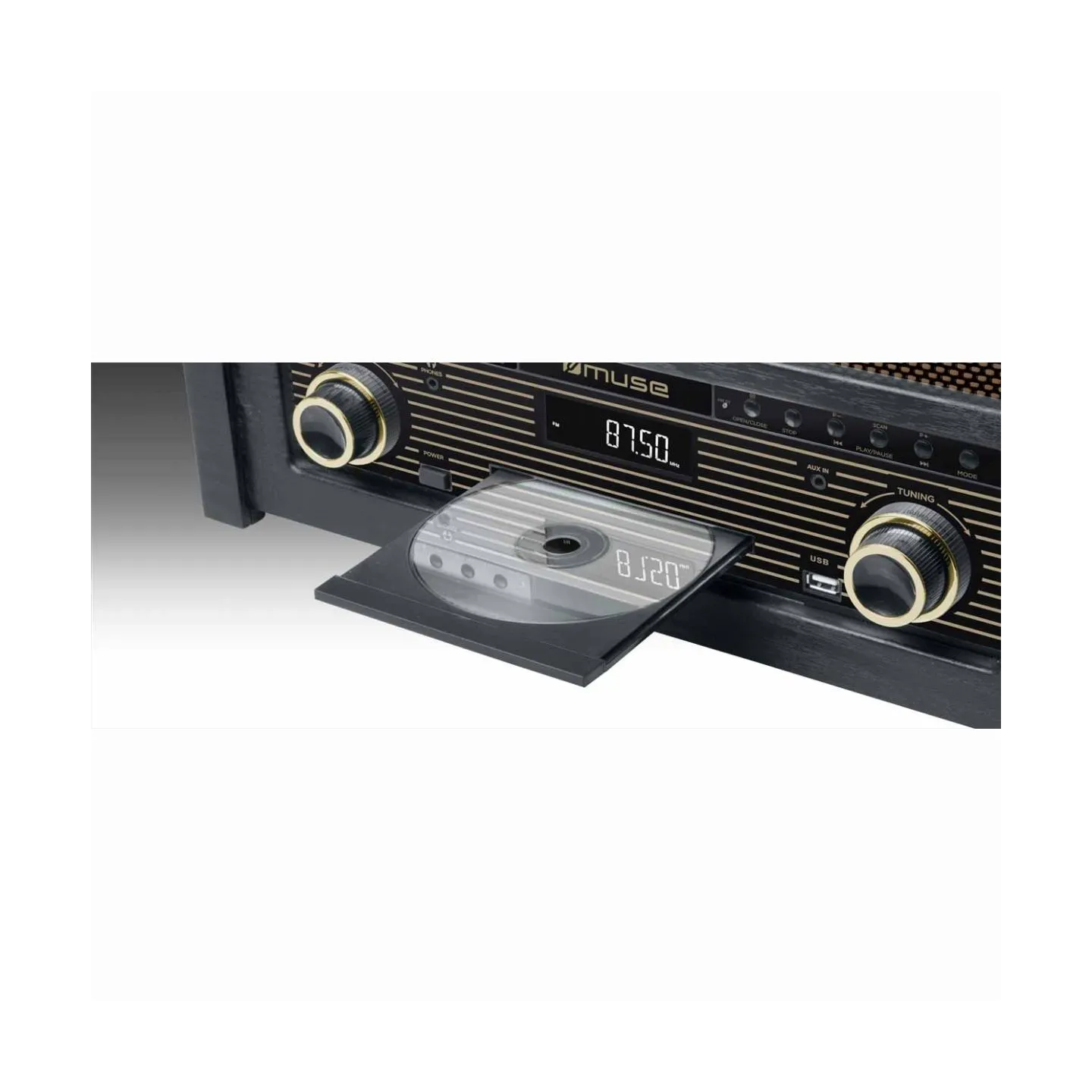 Muse | Turntable micro system | MT-115W | USB port | AUX in | CD player | FM radio | Wireless connection