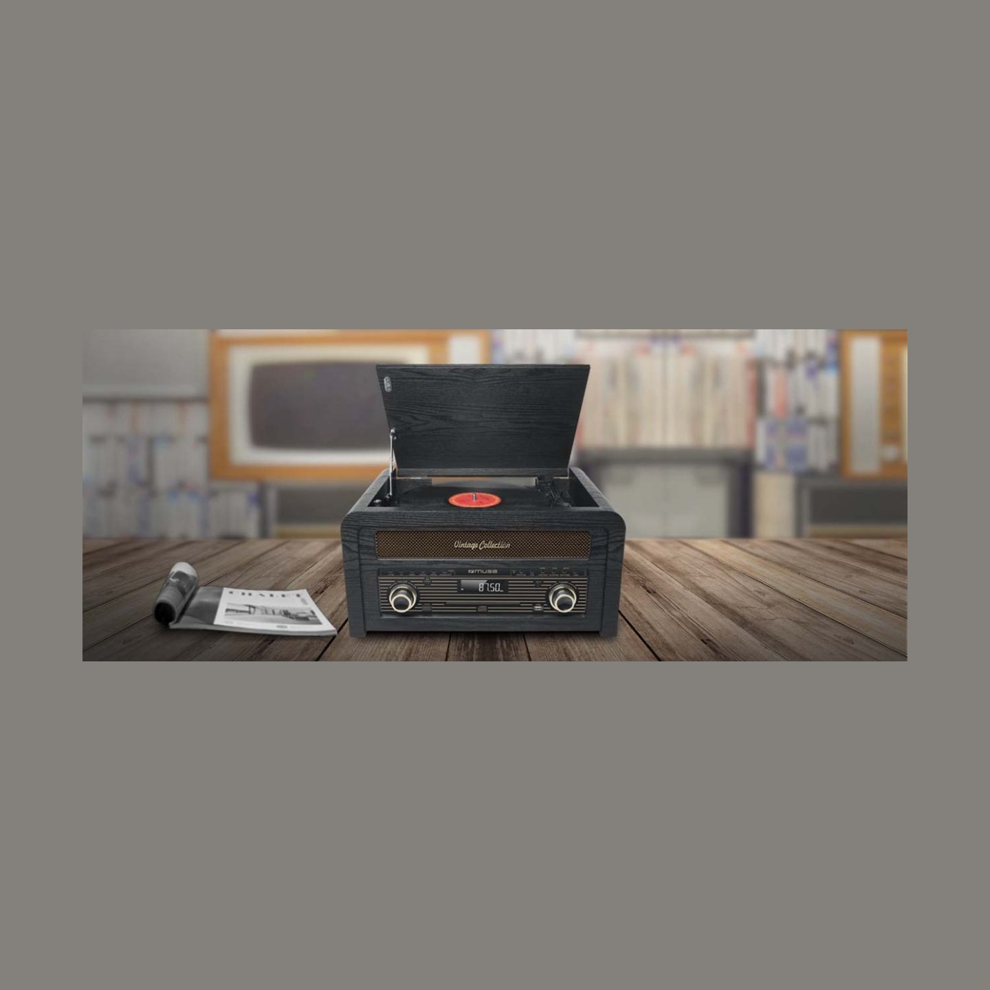 Muse | Turntable micro system | MT-115W | USB port | AUX in | CD player | FM radio | Wireless connection