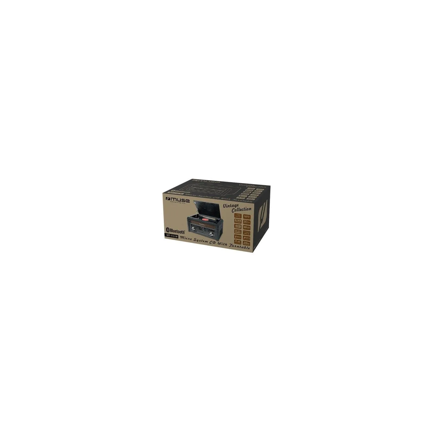 Muse | Turntable micro system | MT-115W | USB port | AUX in | CD player | FM radio | Wireless connection