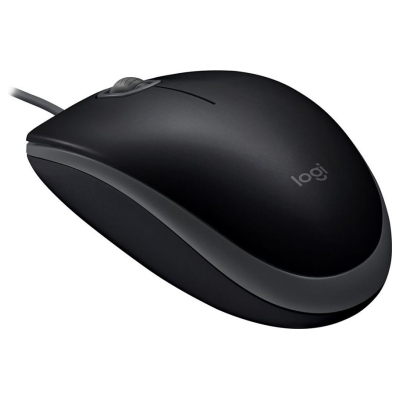 Logitech B110 Corded Mouse - SILENT - BLACK - USB - B2B