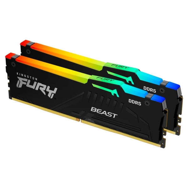 Kingston DRAM 64GB 6000MT/s DDR5 CL36 DIMM (Kit of 2) FURY Beast RGB EXPO