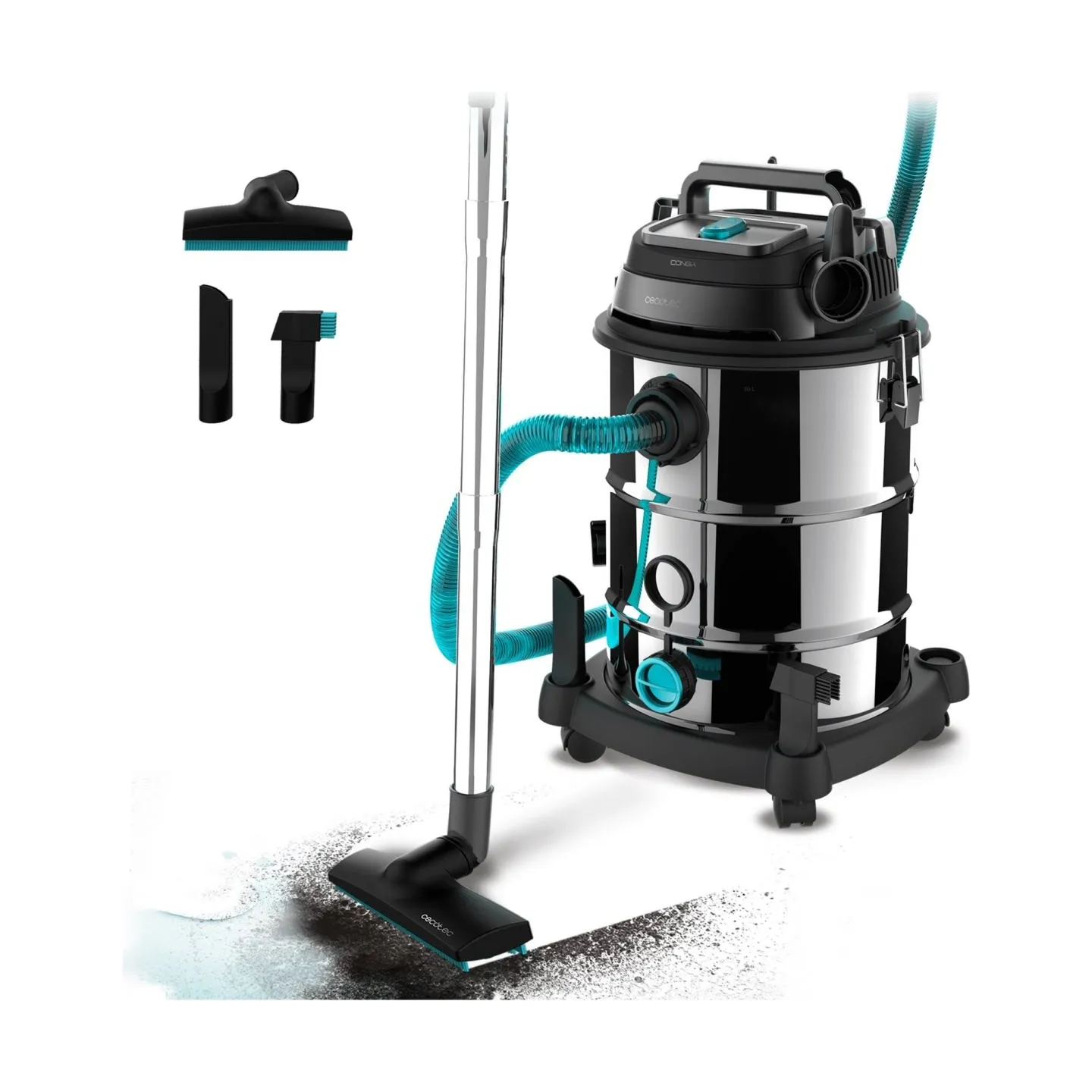 Cecotec Vacuum cleaner | Conga Rockstar Wet & Dry Steel Max Pro | Corded operating | 1600 W | 220-240 V | Silver/Black