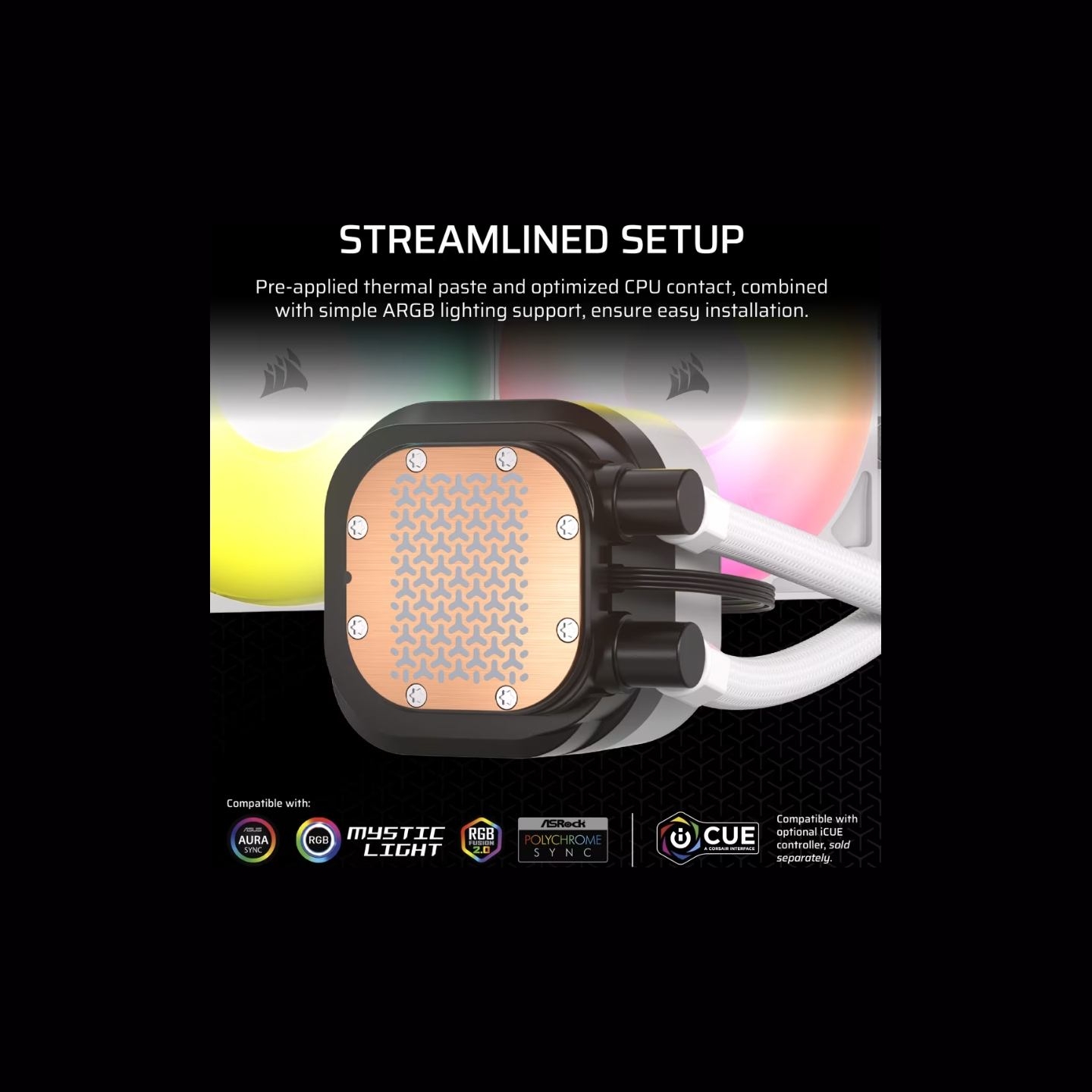 Corsair NAUTILUS 360 ARGB 360 mm Liquid CPU Cooler white