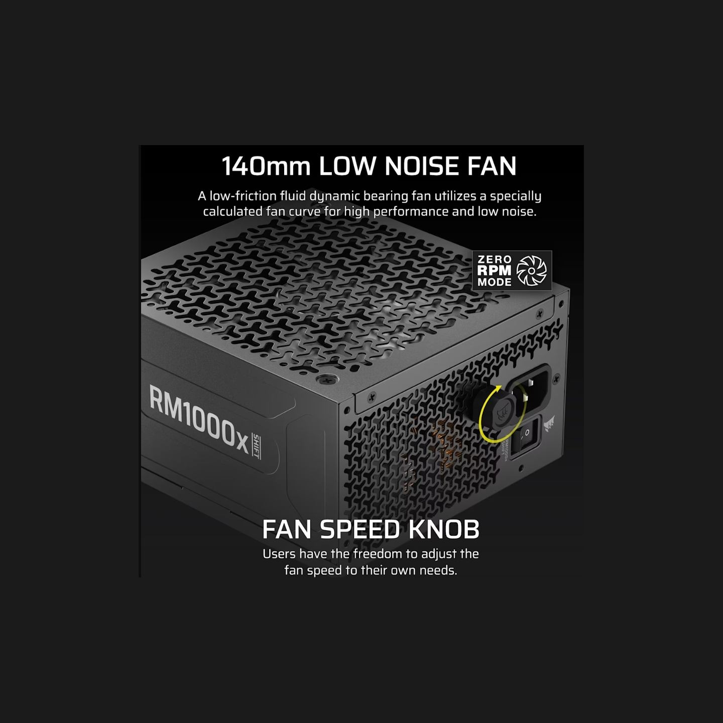 Corsair Fully Modular ATX Power Supply (EU) | RM1000x SHIFT | 1000 W | Black