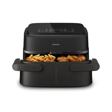 Philips Airfryer Dual Basket | NA150/00 1000 Series | Power 2450 W | Capacity 7 L | RapidAir Plus | Black