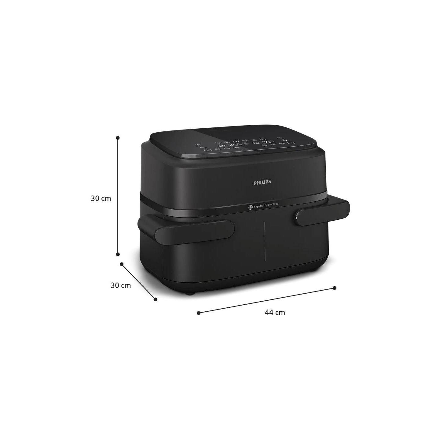 Philips Airfryer Dual Basket | NA150/00 1000 Series | Power 2450 W | Capacity 7 L | RapidAir Plus | Black