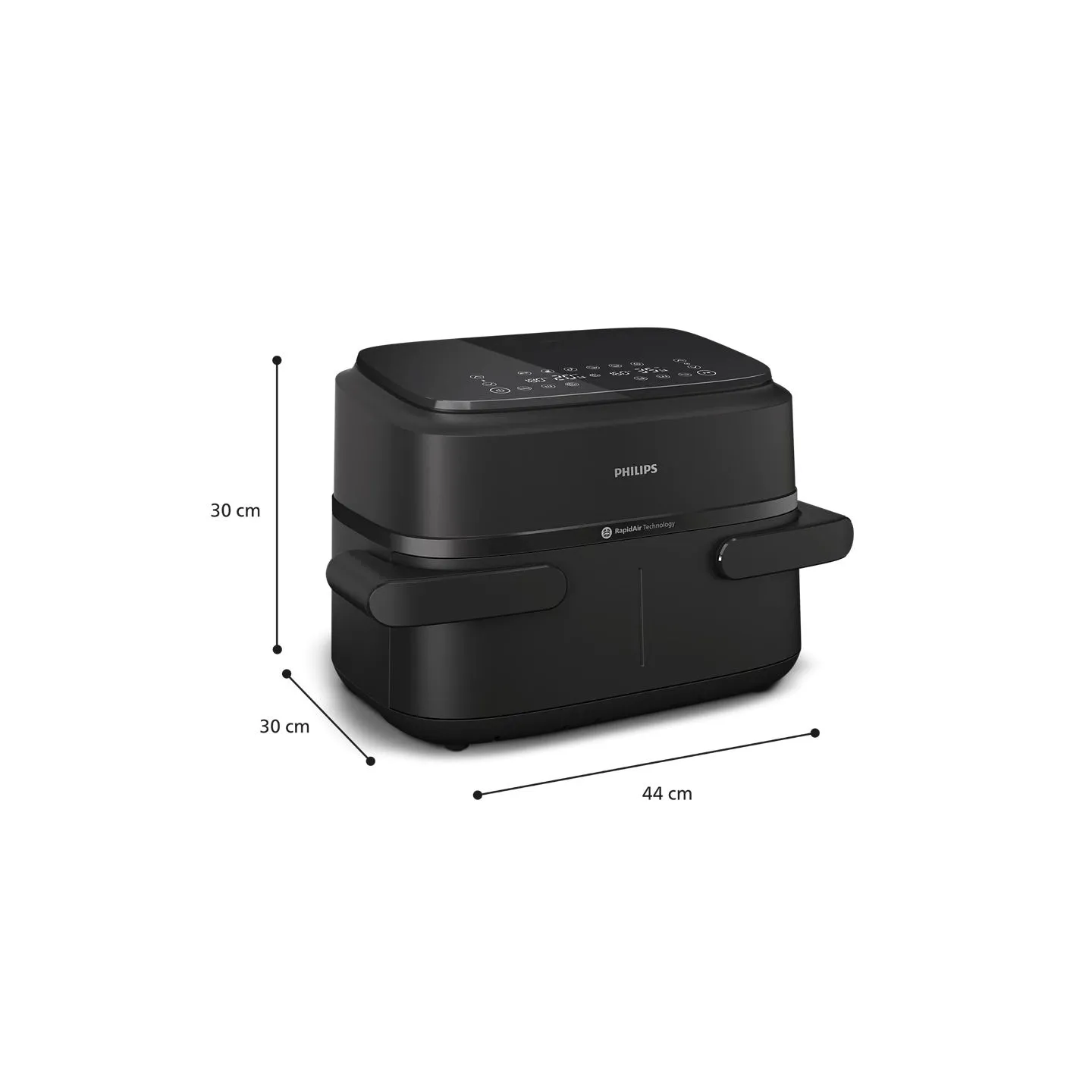 Philips Airfryer Dual Basket | NA150/00 1000 Series | Power 2450 W | Capacity 7 L | RapidAir Plus | Black