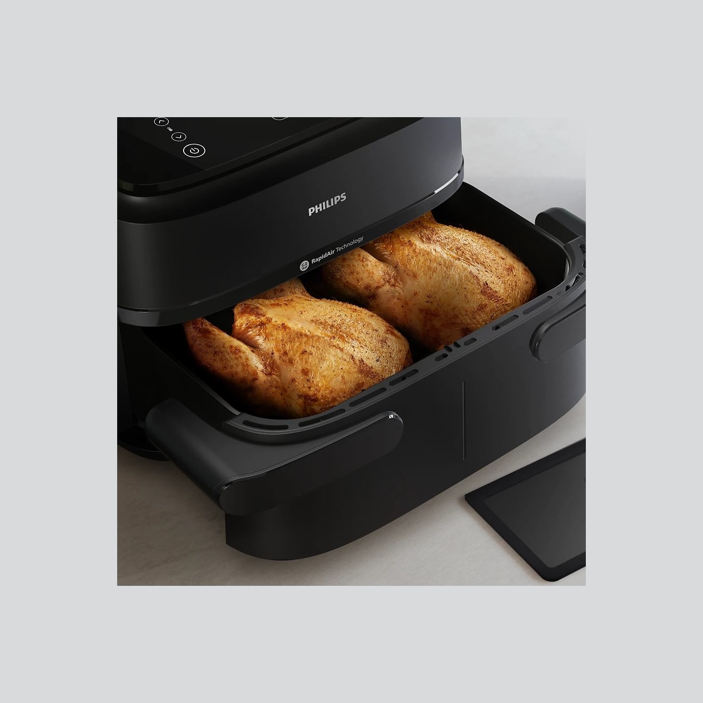 Philips Airfryer Dual Basket | NA150/00 1000 Series | Power 2450 W | Capacity 7 L | RapidAir Plus | Black