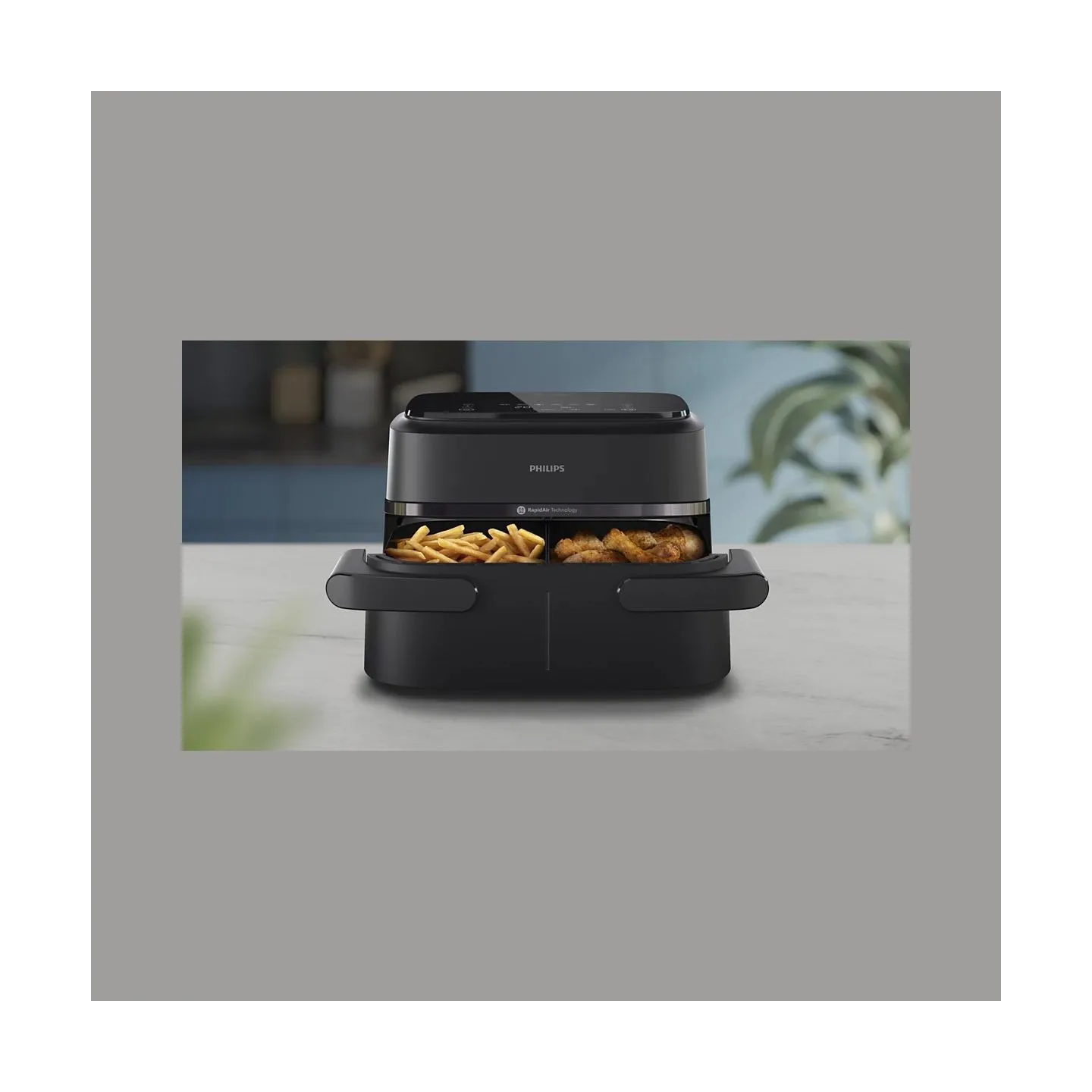 Philips Airfryer Dual Basket | NA150/00 1000 Series | Power 2450 W | Capacity 7 L | RapidAir Plus | Black