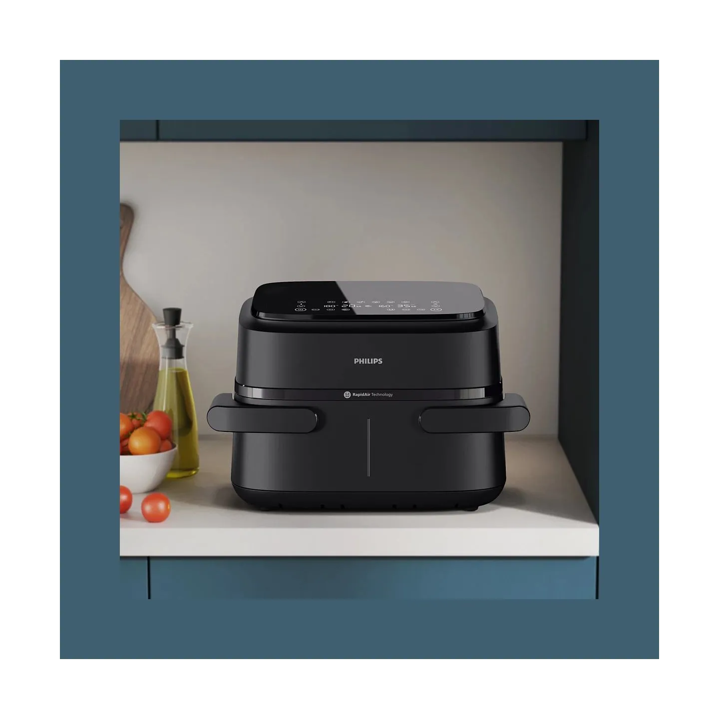 Philips Airfryer Dual Basket | NA150/00 1000 Series | Power 2450 W | Capacity 7 L | RapidAir Plus | Black