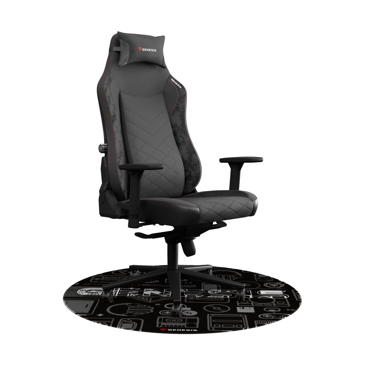 Genesis Protective Floor Mat Tellur 300 Round Gear Polyester | Floor Mat | Multicolor