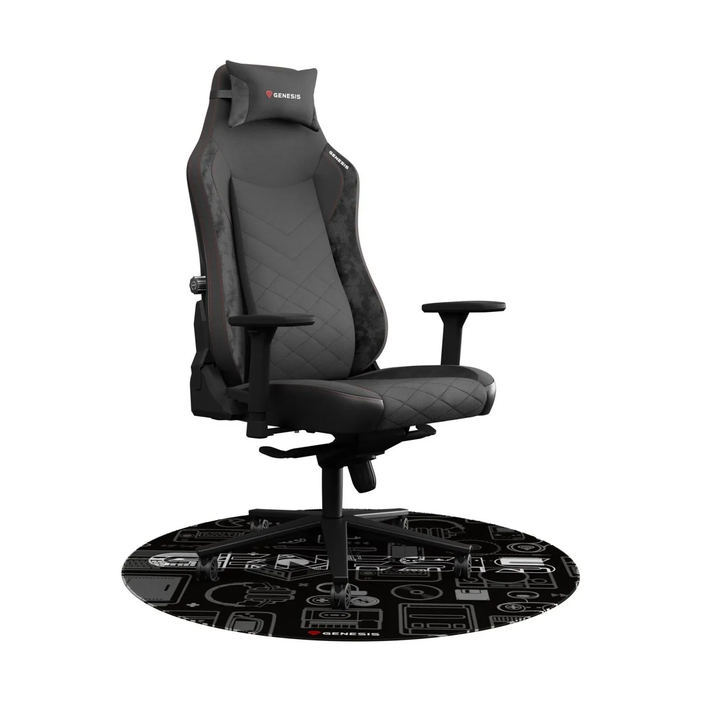 Genesis Protective Floor Mat Tellur 300 Round Gear Polyester | Floor Mat | Multicolor