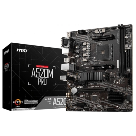 MSI A520M PRO AM4 2DDR4 DP/VGA/HDMI USB3.2 mATX