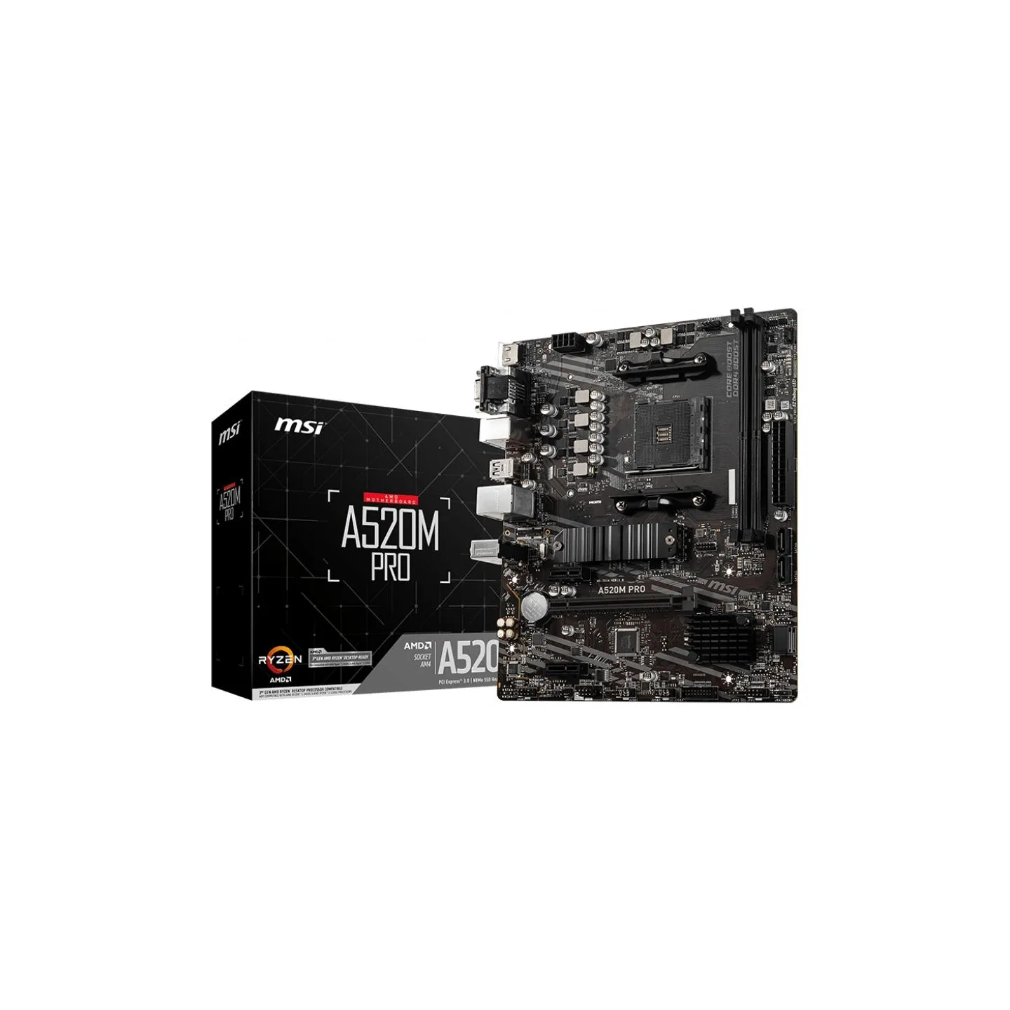 MSI | A520M PRO | Processor family AMD | Processor socket AM4 | DDR4 | Memory slots 2 | Chipset AMD A | Micro ATX