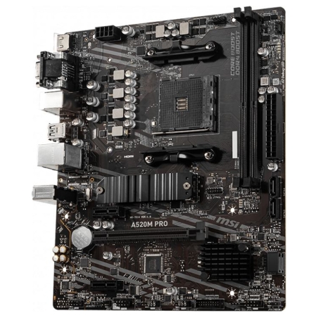 MSI A520M PRO AM4 2DDR4 DP/VGA/HDMI USB3.2 mATX