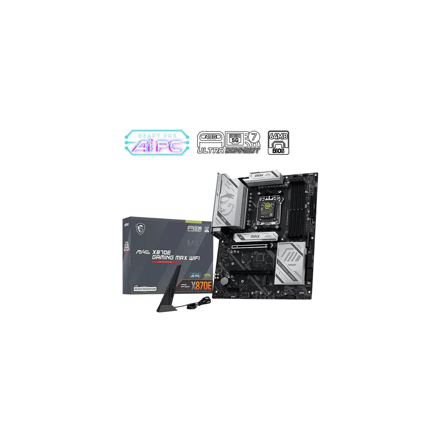 MSI MAG X870E GAMING MAX WIFI | Processor family AMD | Processor socket AM5 | DDR5 | Supported hard disk drive interfaces SATA, 